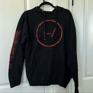 Twenty one pilots black and red hoodie mens size medium concert hoodie i270
